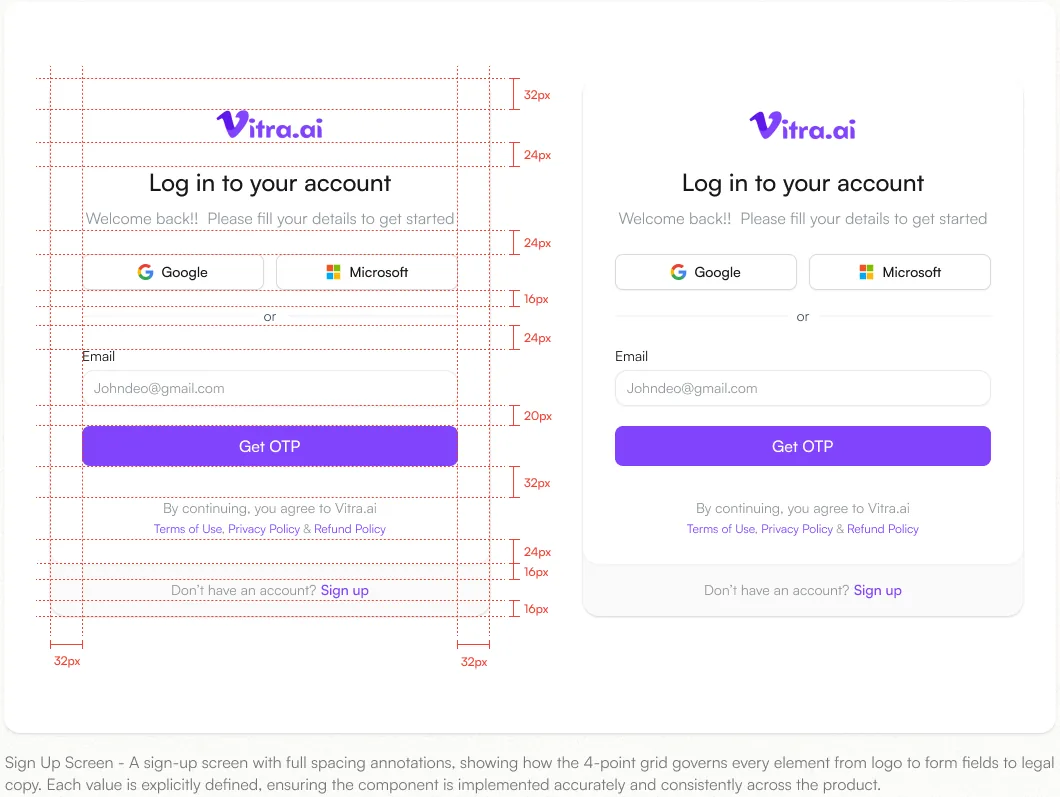 Spacing applied to forms