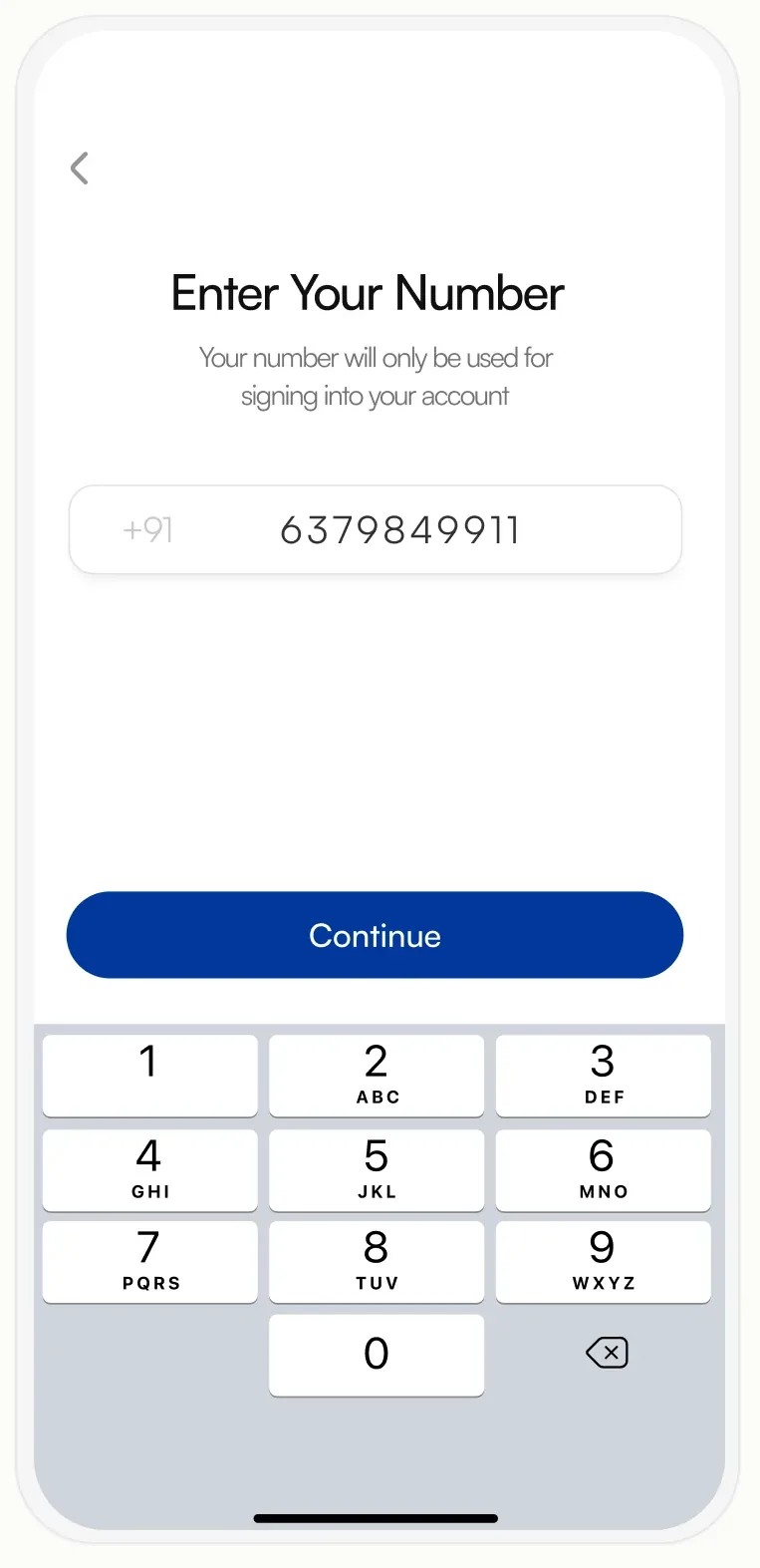 Sign-In using number