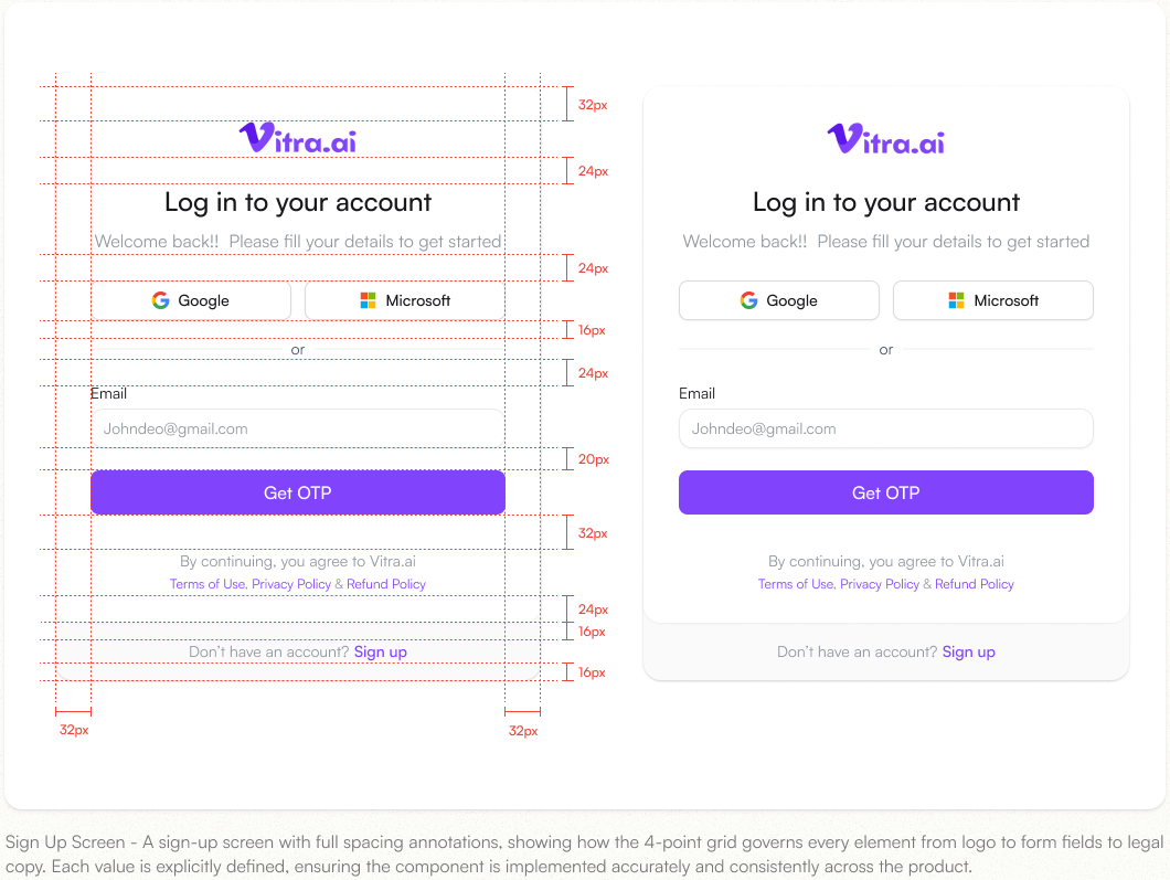 Spacing applied to forms