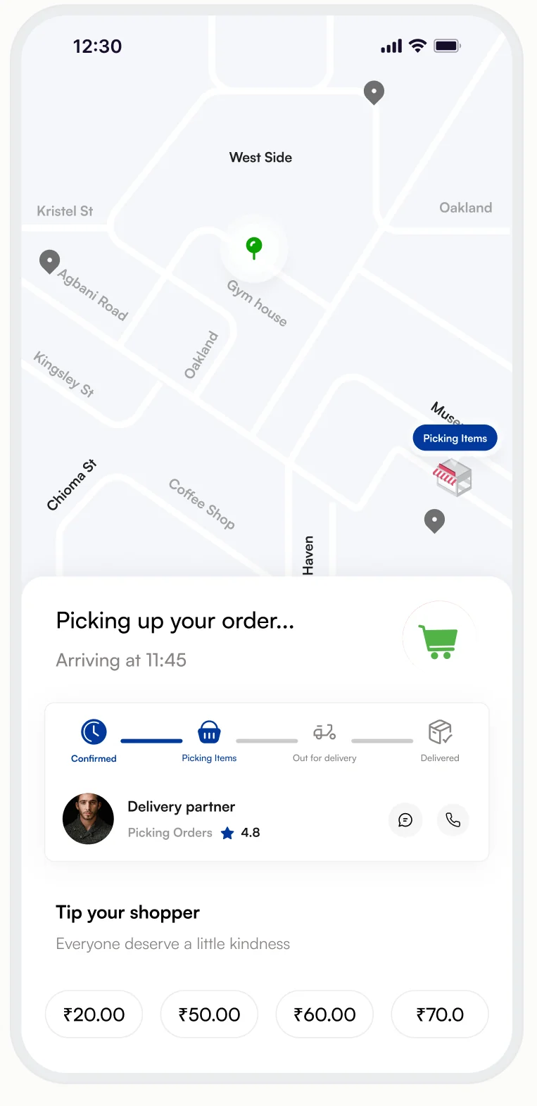 Order Tracking page